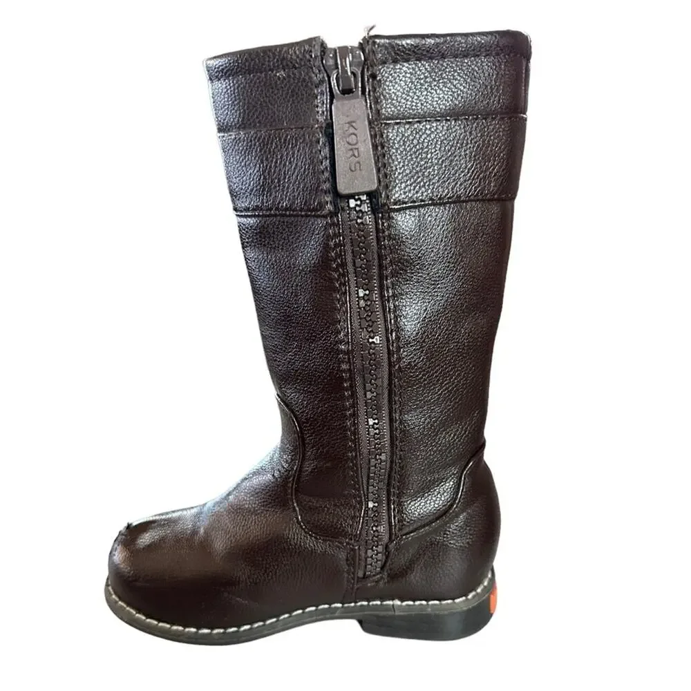 KORS Michael Kors lil Nina girl’s‎ brown dude zip boots size 7